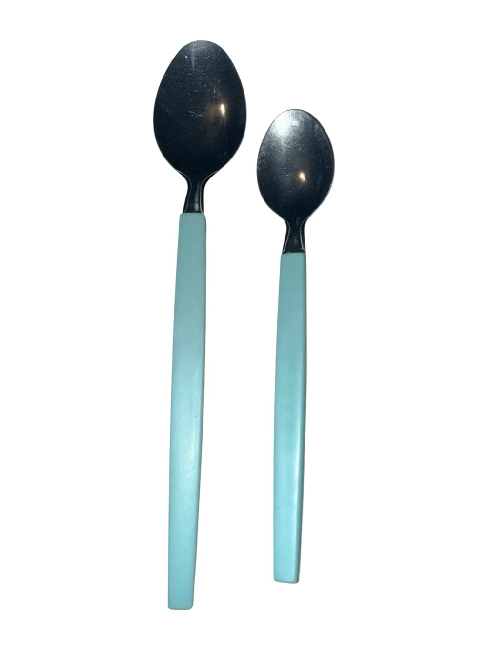 Set of Two Vintage Blue-Handled Spoons Replacement